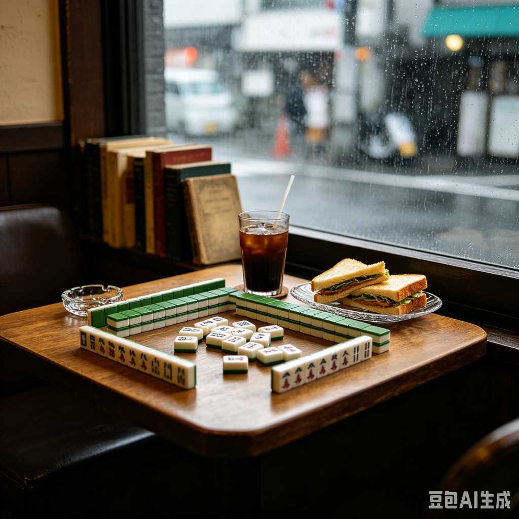 retro text mahjong tiles